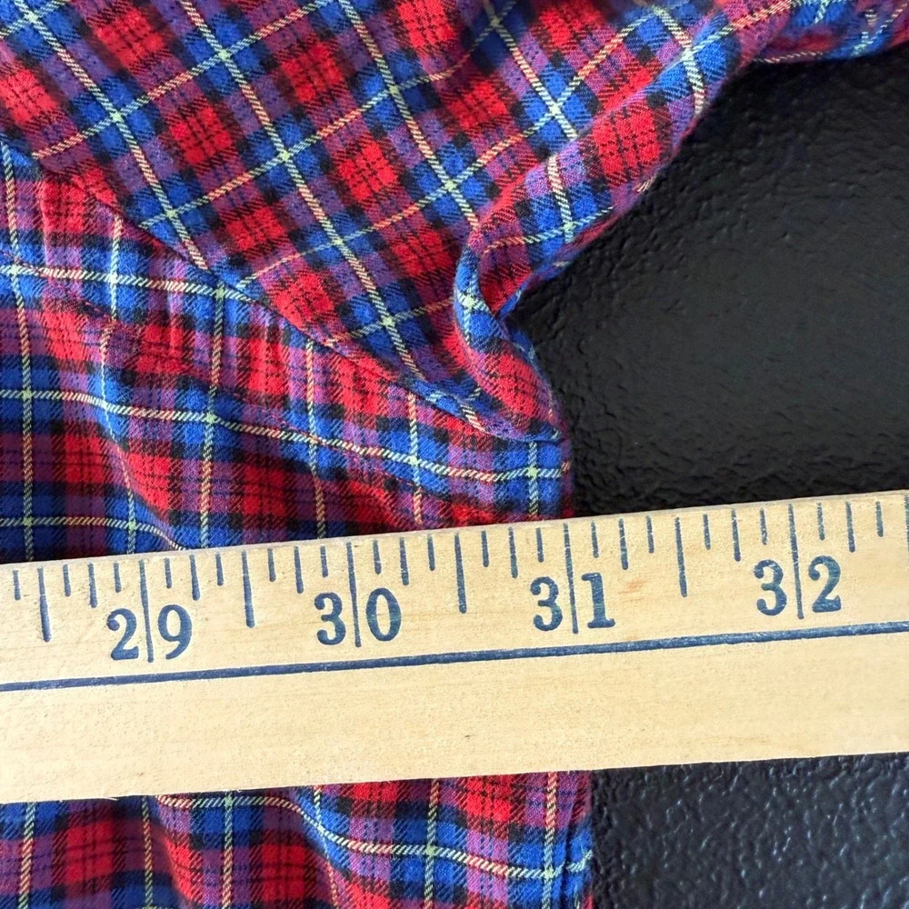 Polo Ralph Lauren Mens 3XB Plaid Button Down Shirt Red Blue Cotton Big & Tall